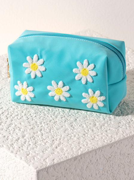 Shiraleah Joy Daisy Zip Pouch, Turquoise - FINAL SALE ONLY