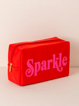 Shiraleah Cara "Sparkle" Large Cosmetic Pouch, Red