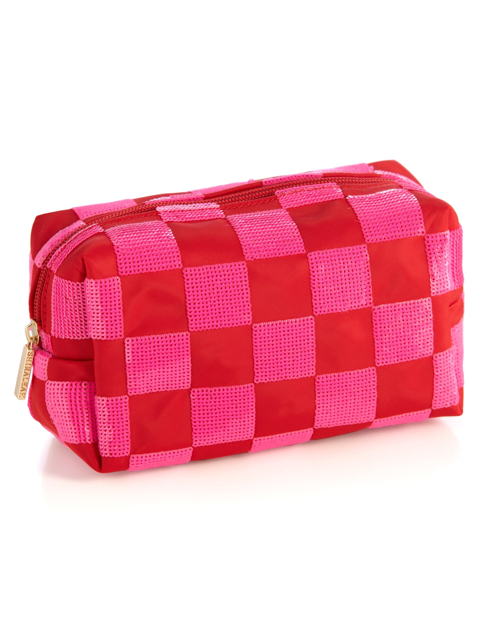 Shiraleah Cara Check Pattern Cosmetic Pouch, Red