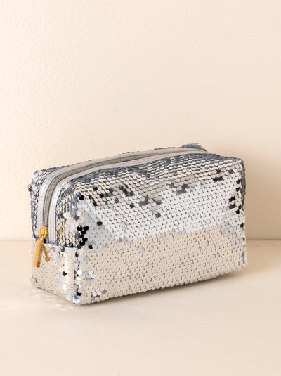 Shiraleah Bling Cosmetic Pouch, Silver - FINAL SALE ONLY