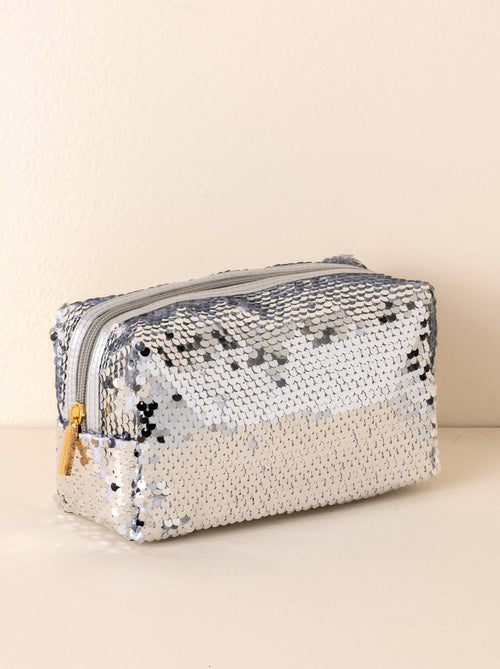 Shiraleah Bling Cosmetic Pouch, Silver - FINAL SALE ONLY