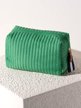 Shiraleah Ezra Quilted Nylon Large Boxy Cosmetic Pouch, Green