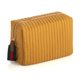 Shiraleah Ezra Quilted Nylon Large Boxy Cosmetic Pouch, Honey