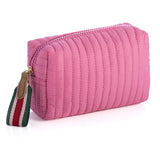 Shiraleah Ezra Quilted Nylon Small Boxy Cosmetic Pouch, Pink