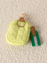 Shiraleah Ezra Quilted Nylon Clip-On Pouch, Citron