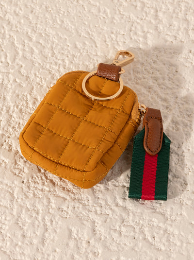 Shiraleah Ezra Quilted Nylon Clip-On Pouch, Honey - FINAL SALE ONLY