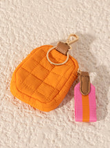 Shiraleah Ezra Quilted Nylon Clip-On Pouch, Orange