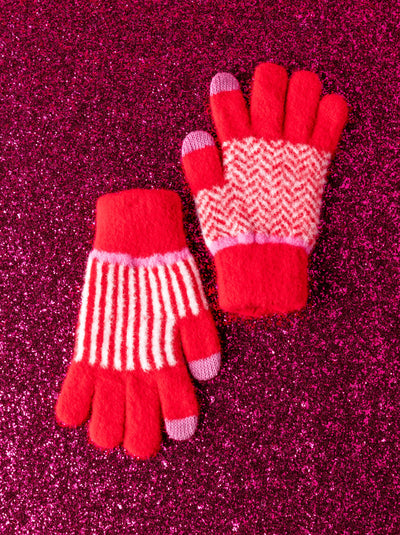 Shiraleah Bowie Touchscreen Gloves, Red