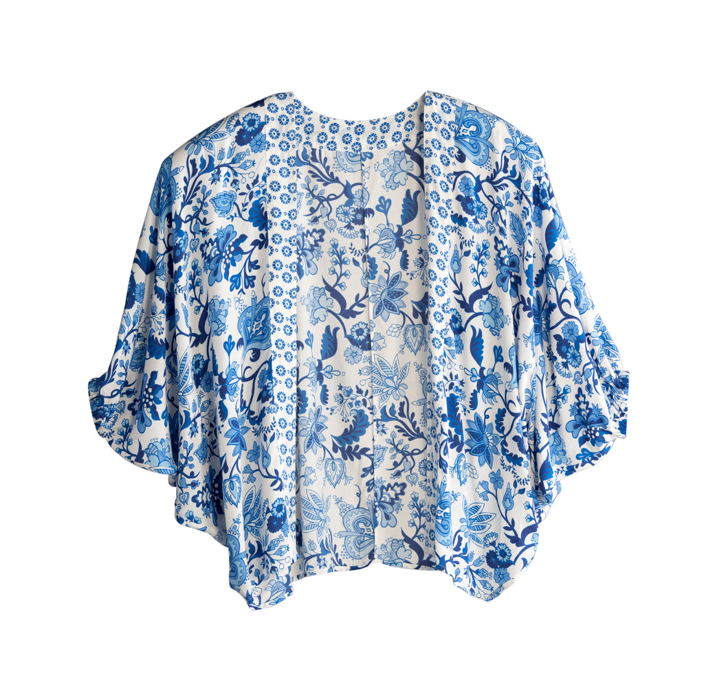 Shiraleah Capri Puff Sleeve Kimono, Blue - FINAL SALE ONLY