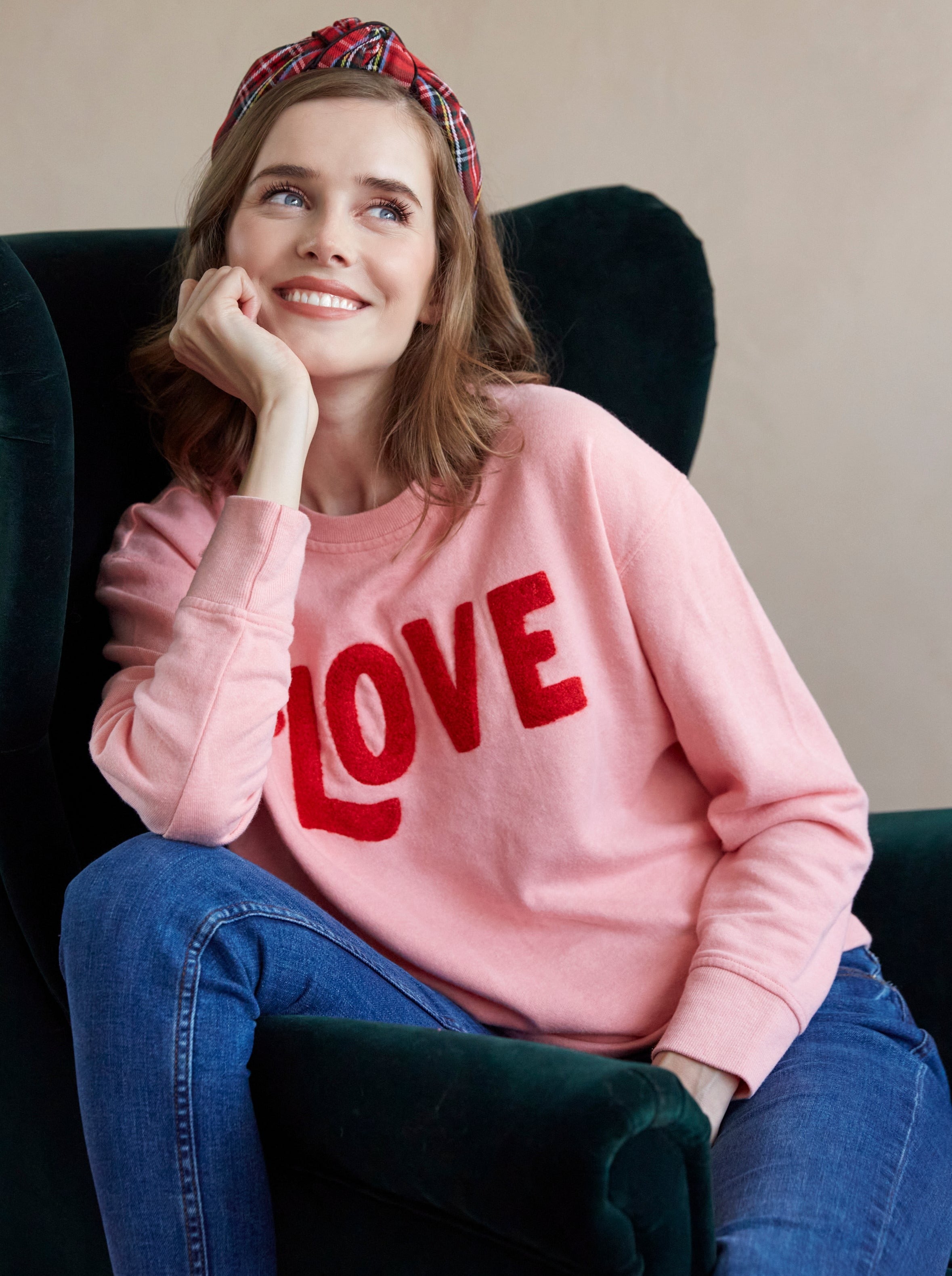 Shiraleah Love Sweatshirt, Pink