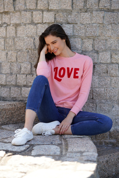 Shiraleah "Love" Sweatshirt, Pink
