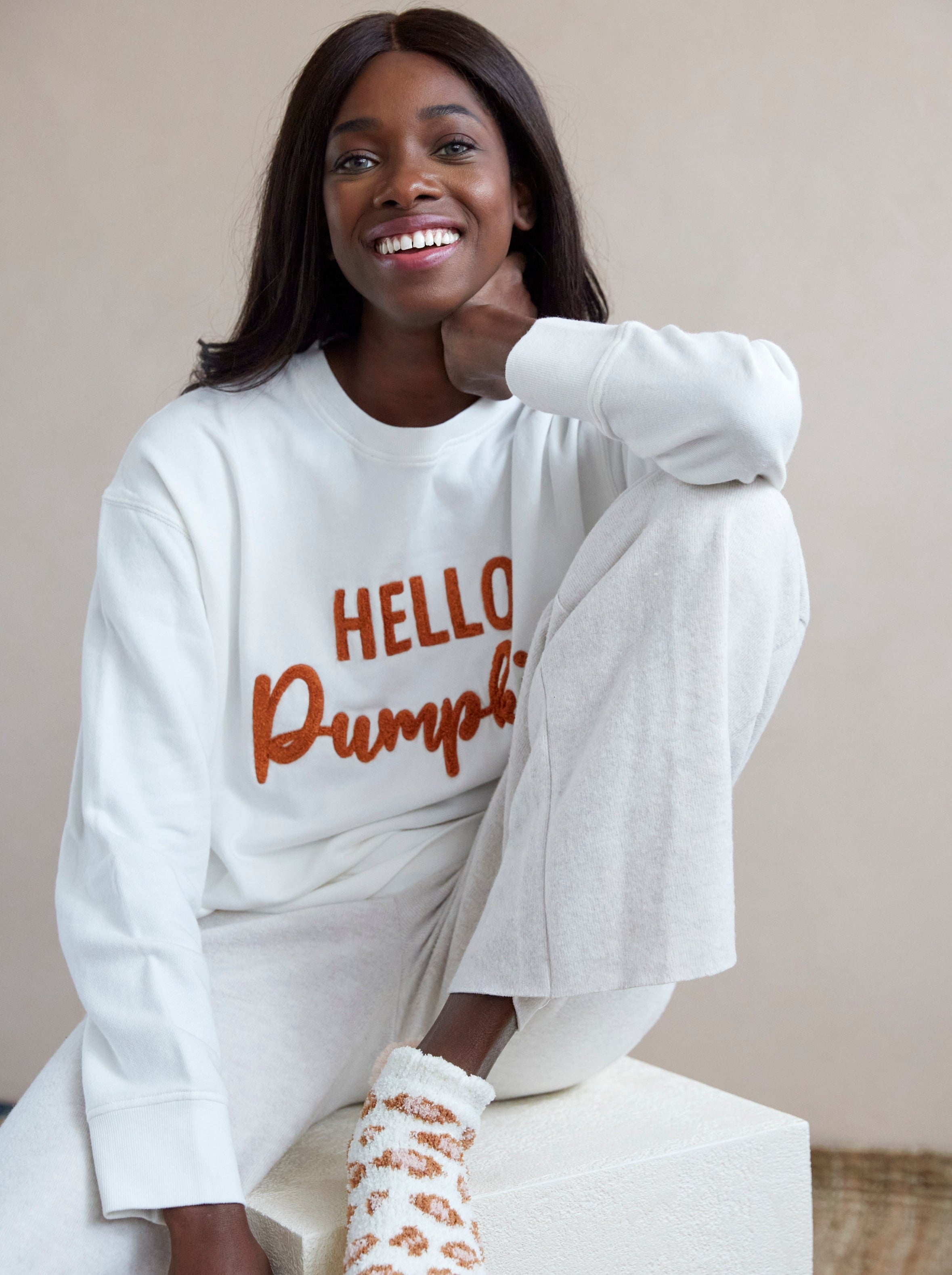 Shiraleah "Hello Pumpkin" Sweatshirt, Ivory