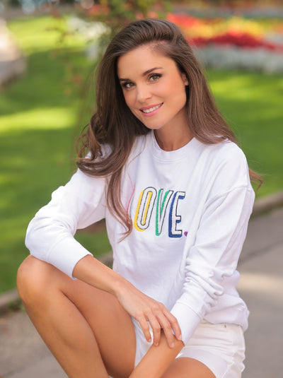 Shiraleah "Love" Sweatshirt, White