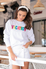 Shiraleah "Vacation" Sweatshirt, White
