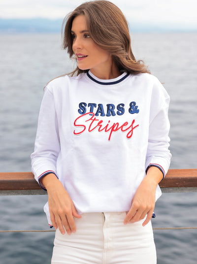 Shiraleah "Stars & Stripes" Sweatshirt, White