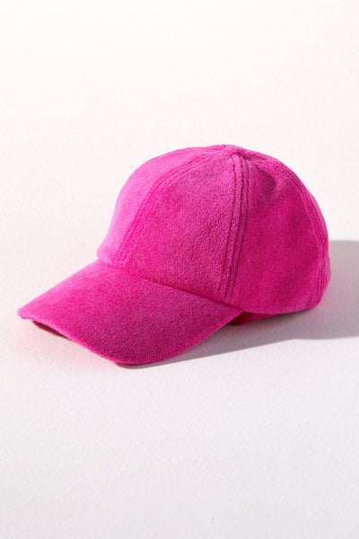 Keep your head shaded and dry this summer with Shiraleah's Sol Ball Hat. Made from soft and absorbent cotton terry, this hat is the perfect poolside companion. Its vibrant fuchsia color matches the rest of Shiraleah's Sol collection. Pair with other items to complete your look!
