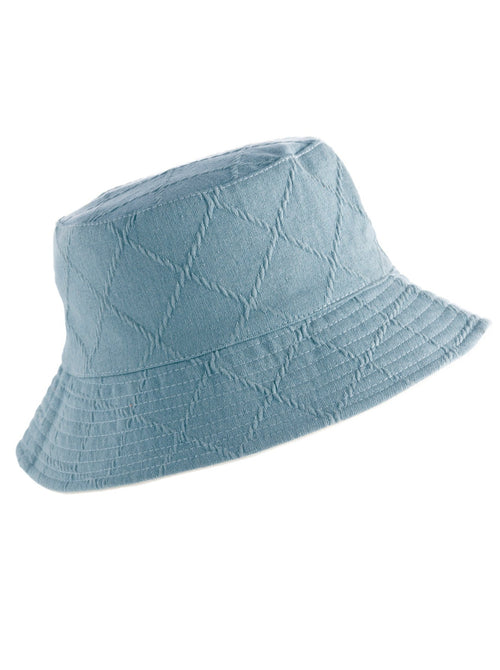 Keep your head cool and dry this summer with Shiraleah's Julia Bucket Hat. Made from a lightweight quilted denim fabric, this warm weather hat is as durable as it is trendy. Wear it anywhere and pair with other items from Shiraleah to complete your look!

