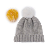 Shiraleah Pick-A-Pom Winter Knit Hat/ Beanie, Grey - FINAL SALE ONLY