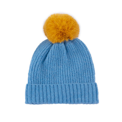 Shiraleah Pick-A-Pom Winter Knit Hat/ Beanie, Blue - FINAL SALE ONLY