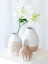 Shiraleah Loma Decorative Vase With Terracotta Base, White - FINAL SALE ONLY