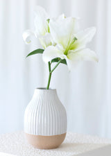 Shiraleah Loma Decorative Vase With Terracotta Base, White