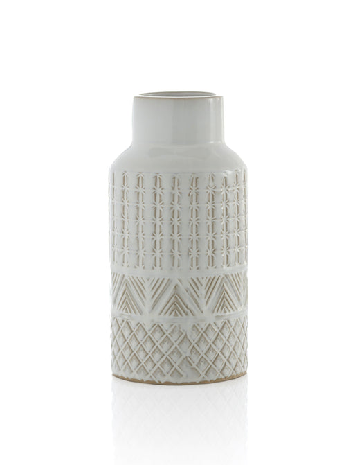 Shiraleah Medium Austin Vase, Ivory
