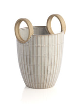 Shiraleah Avila White Decorative Vase With Round Handles, White