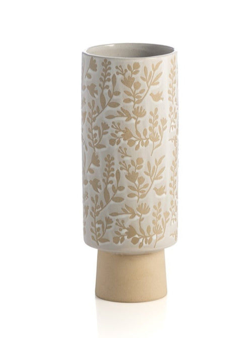 Shiraleah Alameda Floral Tall Vase, White