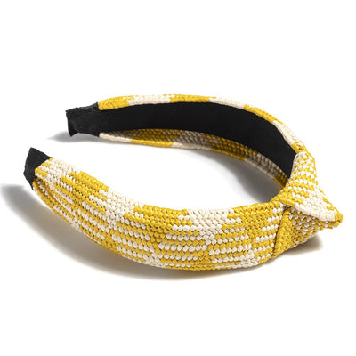 Knotted Straw Headband, Yellow