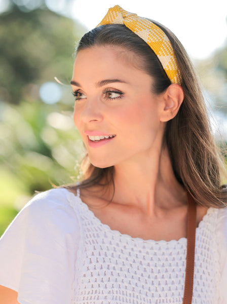 Shiraleah Knotted Straw Headband, Yellow - FINAL SALE ONLY