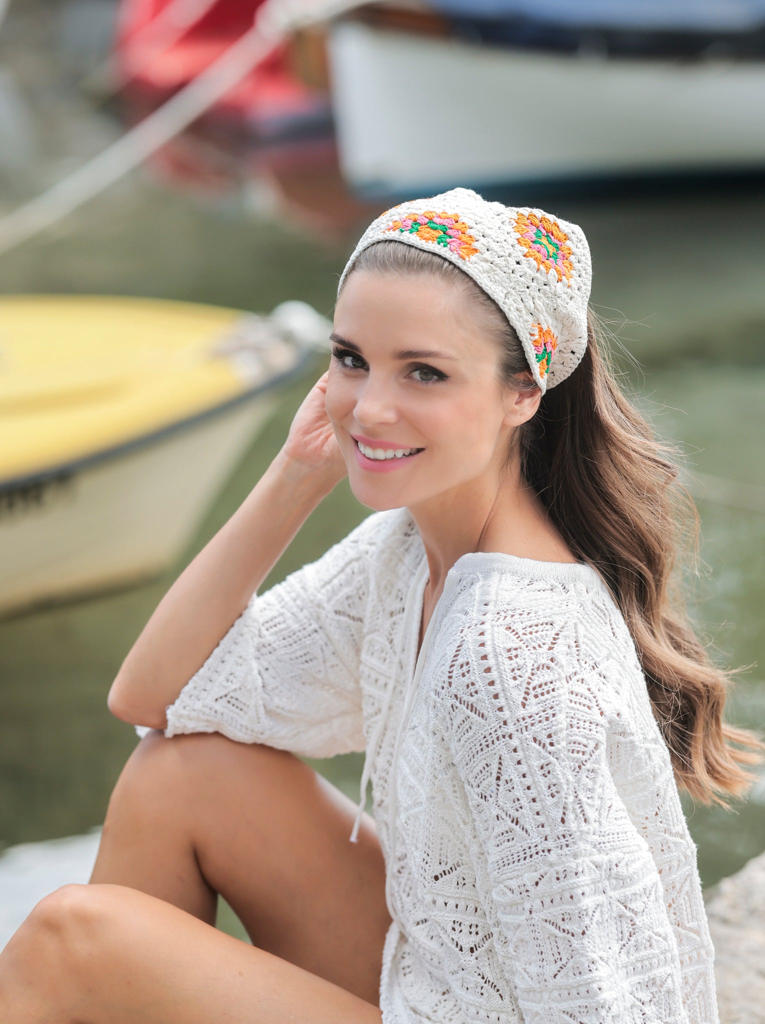 Shiraleah Luna Crochet Headscarf, Multi - FINAL SALE ONLY