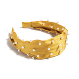 Pearl Wide Headband, Yellow