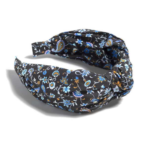 Shiraleah Knotted Floral Print Headband, Black - FINAL SALE ONLY