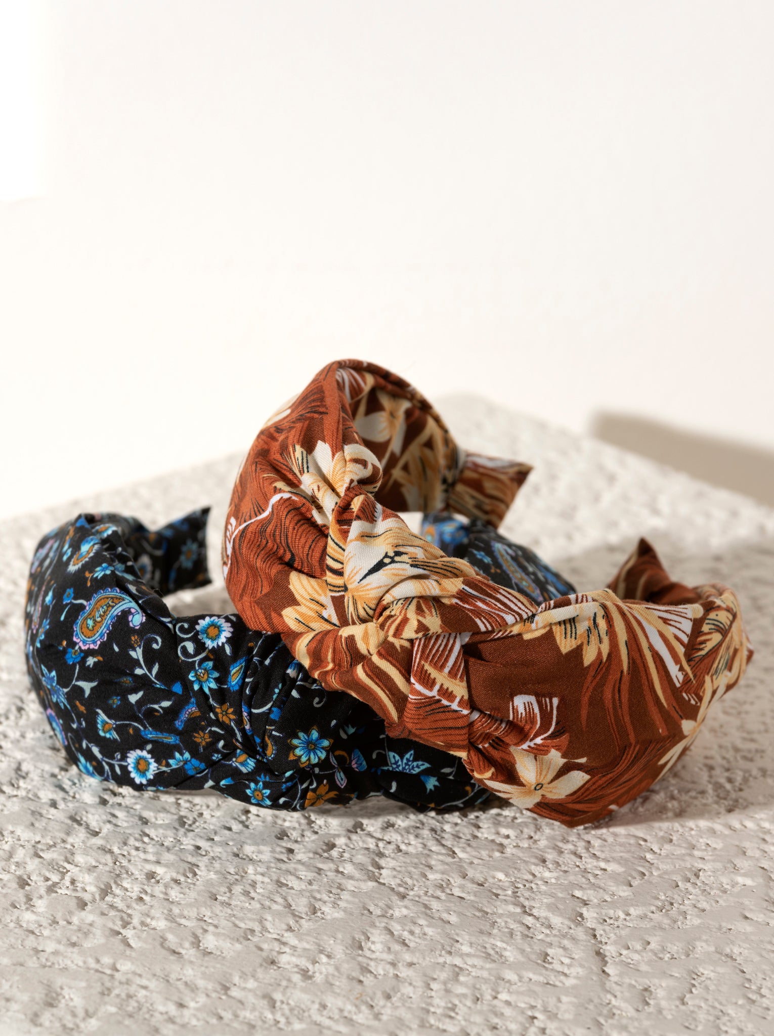 Shiraleah Knotted Floral Print Headband, Brown - FINAL SALE ONLY