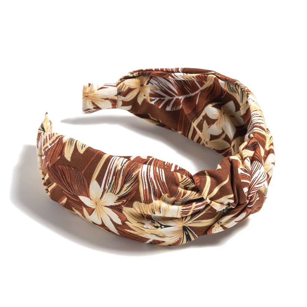 Shiraleah Knotted Floral Print Headband, Brown