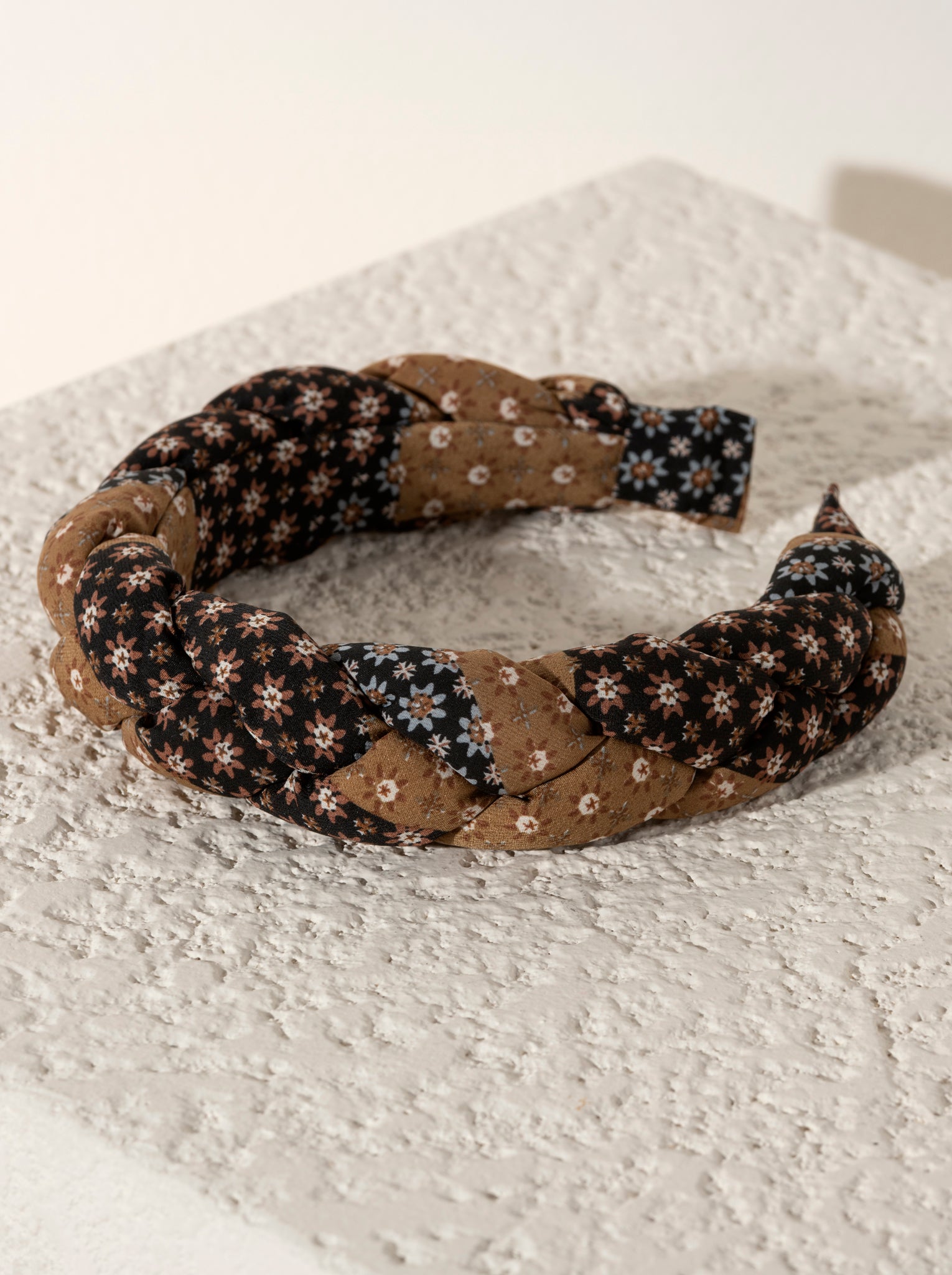 Shiraleah Braided Print Headband, Tan - FINAL SALE ONLY