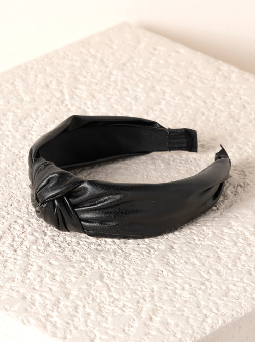 Shiraleah Knotted Faux Leather Headband, Black