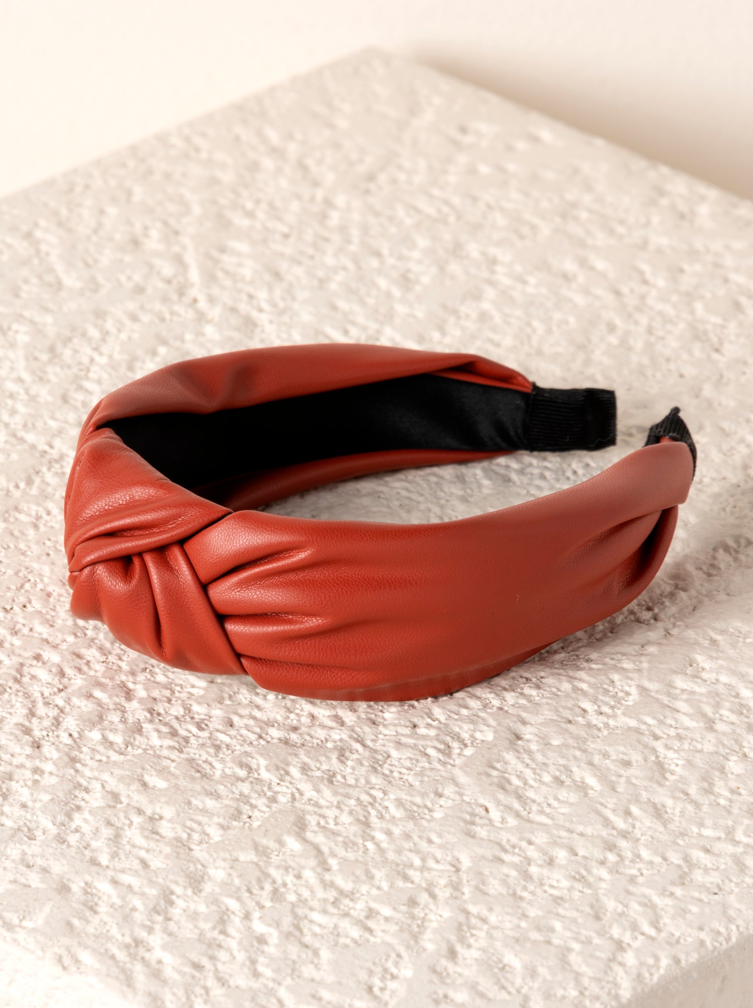 Shiraleah Knotted Faux Leather Headband, Rust