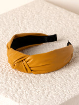 Shiraleah Knotted Faux Leather Headband, Sunflower