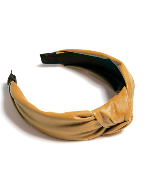 Shiraleah Knotted Faux Leather Headband, Sunflower