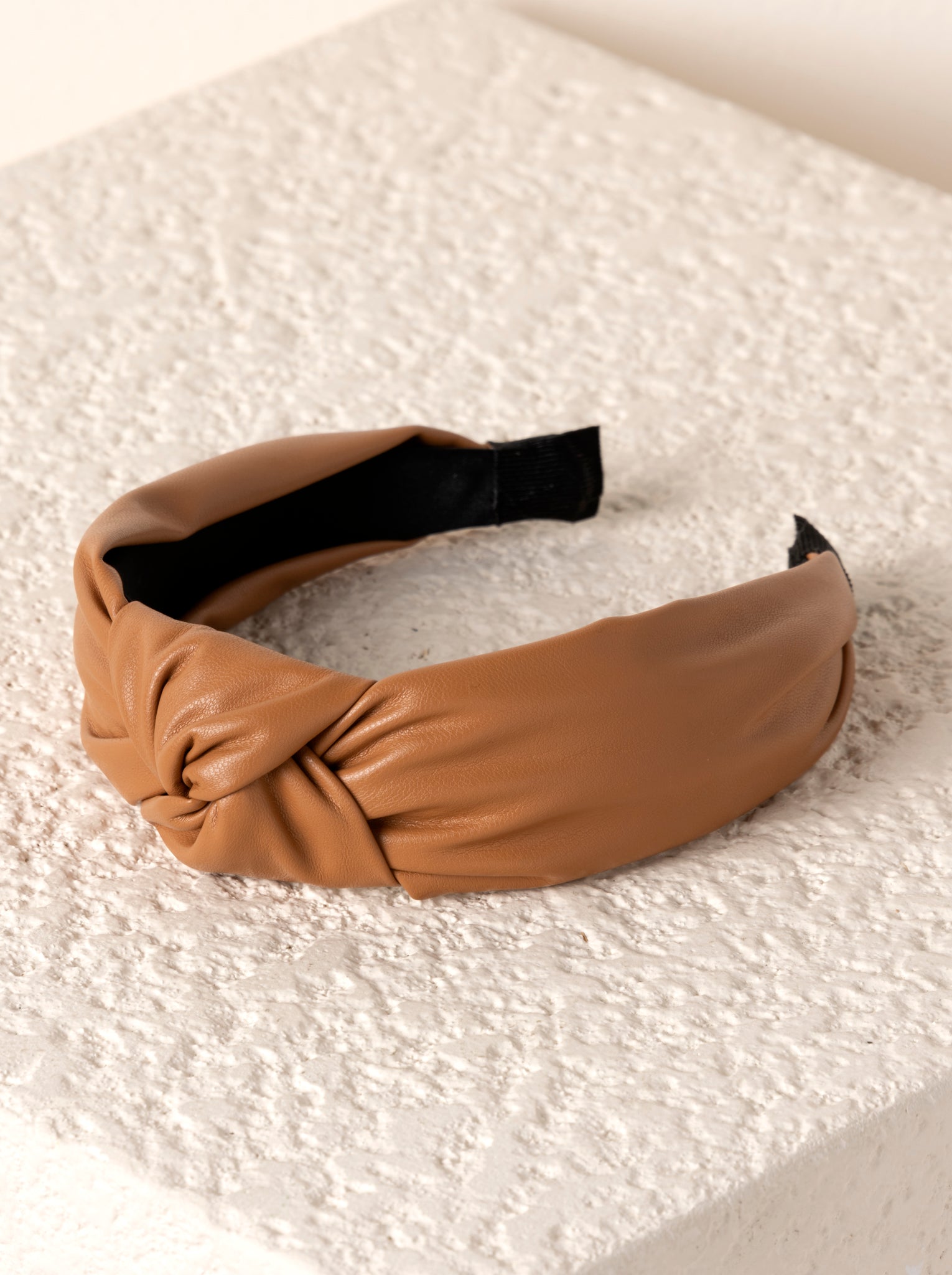 Shiraleah Knotted Faux Leather Headband, Tan