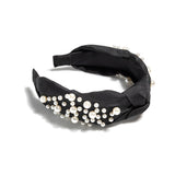 Shiraleah Knotted Pearl Embellished Headband, Black