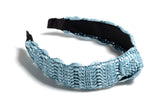 Shiraleah Knotted Straw Headband, Blue - FINAL SALE ONLY