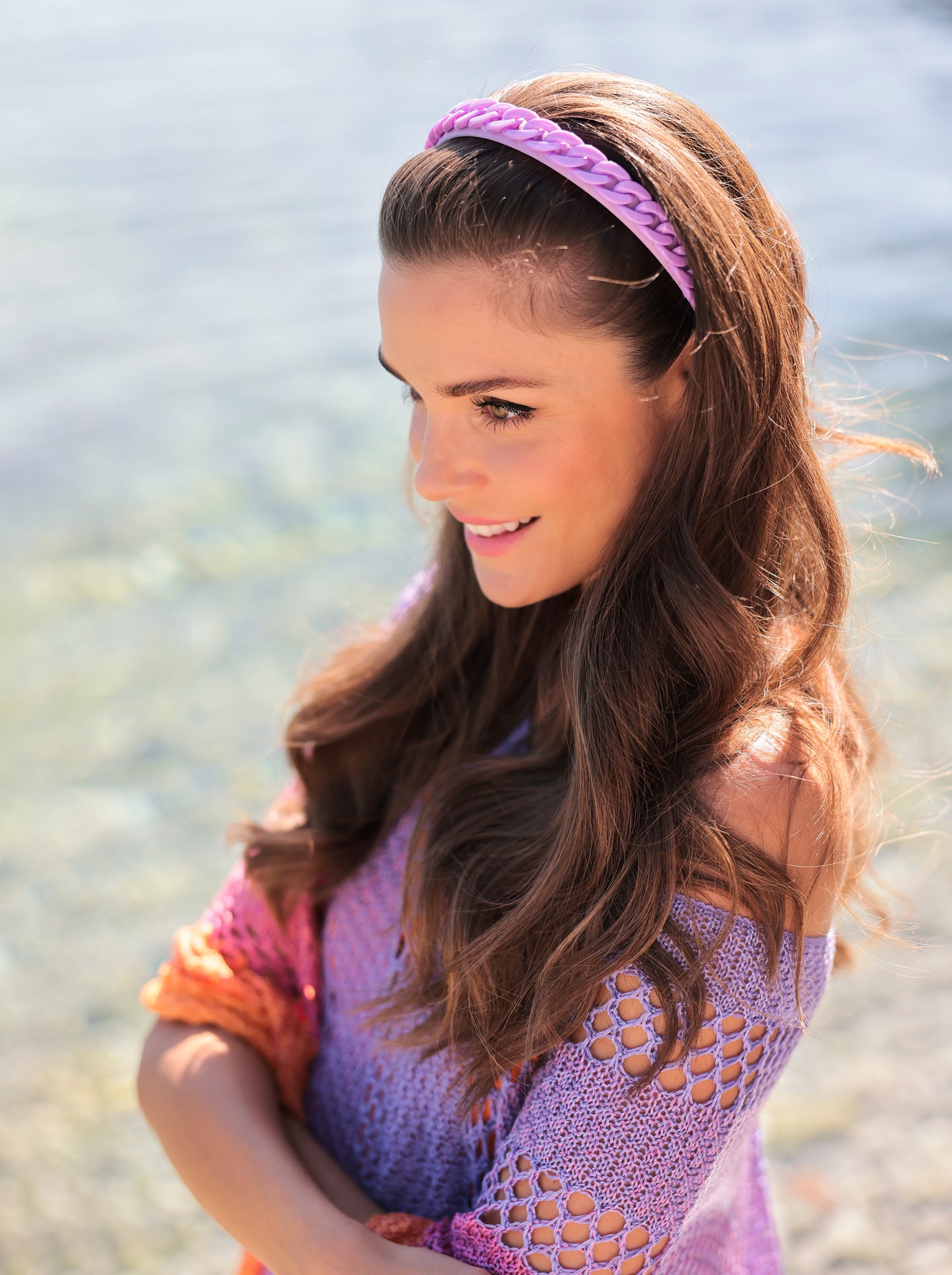 Shiraleah Chainlink Headband, Lilac - FINAL SALE ONLY