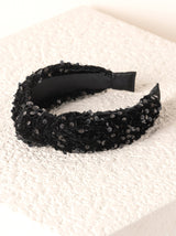 Shiraleah Knotted Sequins Headband, Black