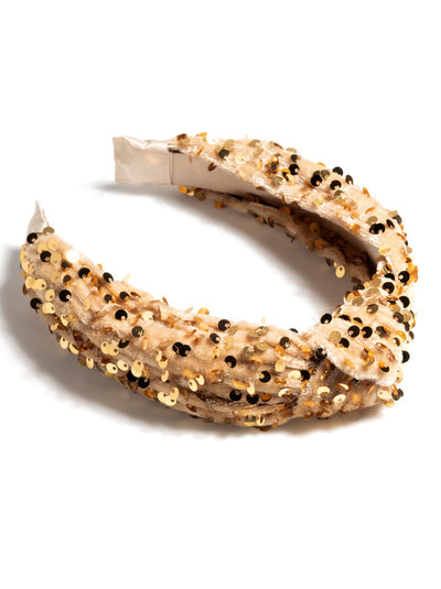Shiraleah Knotted Sequins Headband, Gold