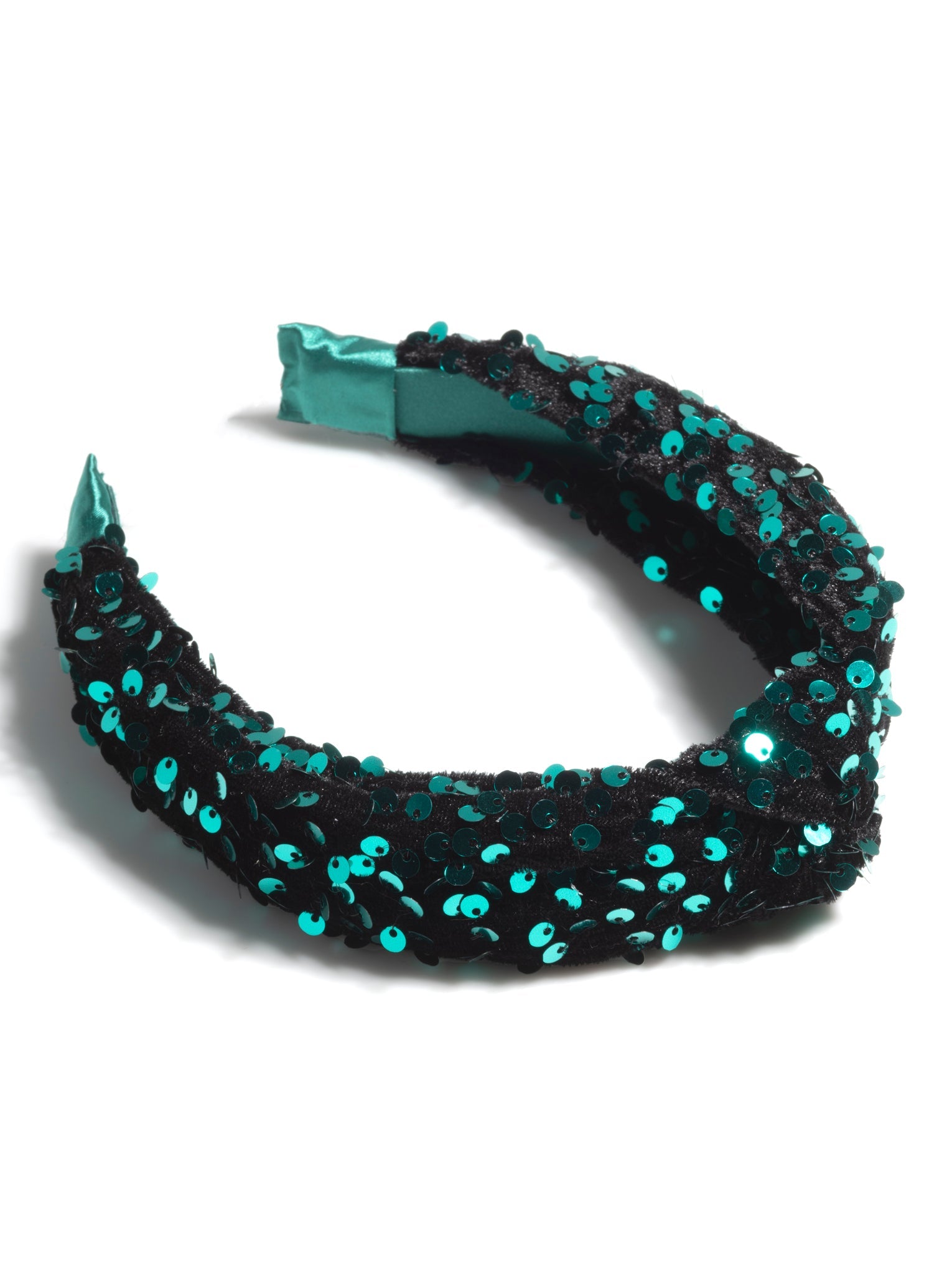 Shiraleah Knotted Sequins Headband, Green