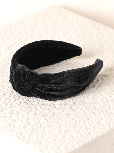 Shiraleah Knotted Velvet Headband, Black