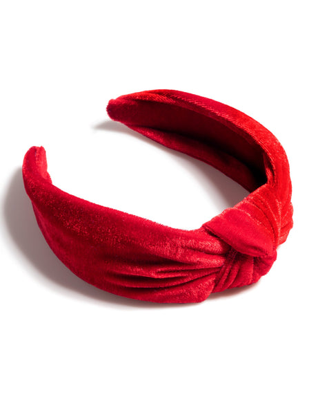 Shiraleah Knotted Velvet Headband, Red