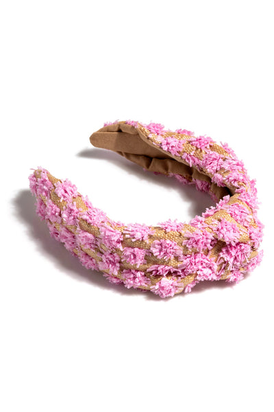Shiraleah Tufted Straw Knotted Headband, Pink